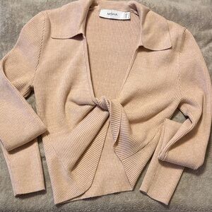 MISHA COLLECTION Knotted Cream Cardigan